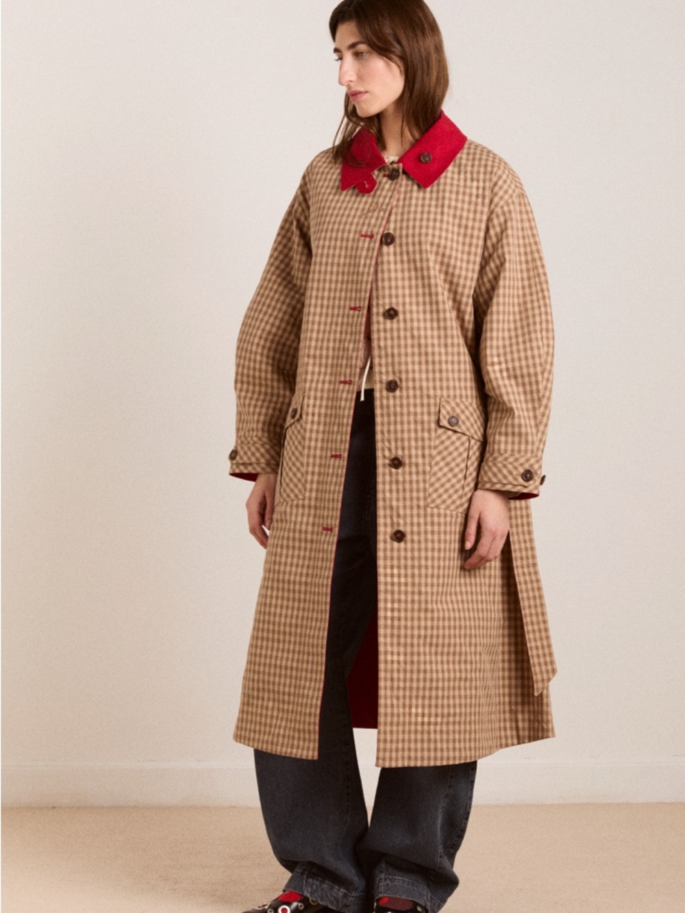 Damson Madder Anja Reversible Shower-Proof Trench